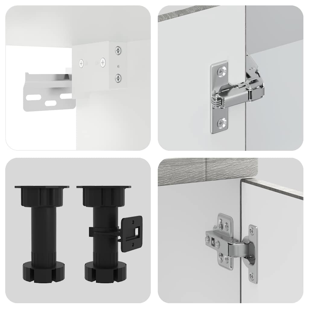 8 dele køkkenskabssæt Kalmar grå sonoma-eg konstrueret træ