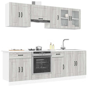 8 dele køkkenskabssæt Kalmar grå sonoma-eg konstrueret træ