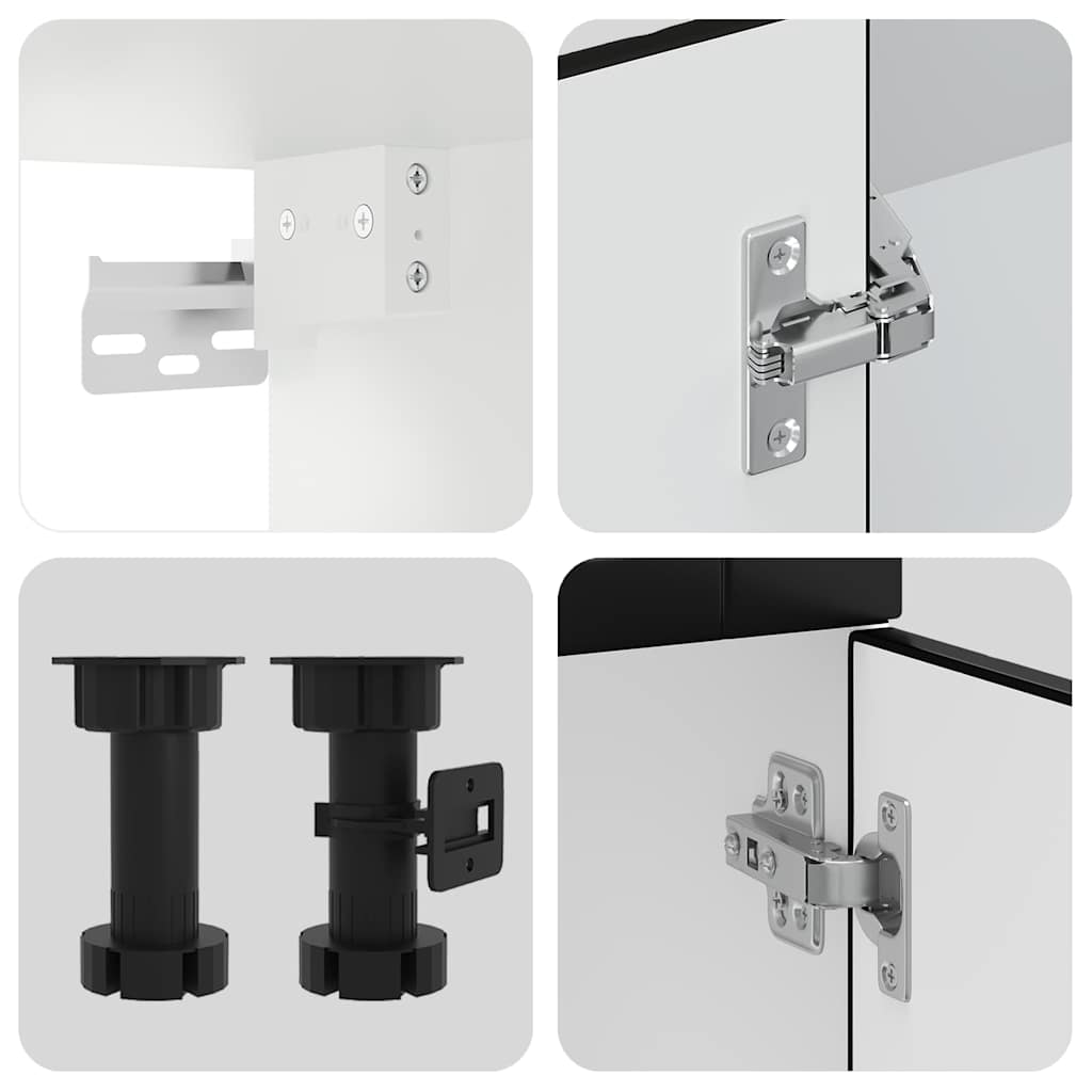 4-delt køkkenskabssæt "Porto" sort konstrueret træ