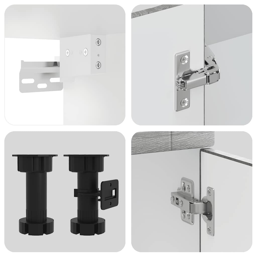 4-delt køkkenskabssæt "Porto" grå Sonoma konstrueret træ