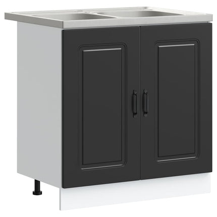 Køkkenskab Kalmar Sort 80 x 46 x 81,5 cm Konstrueret træ