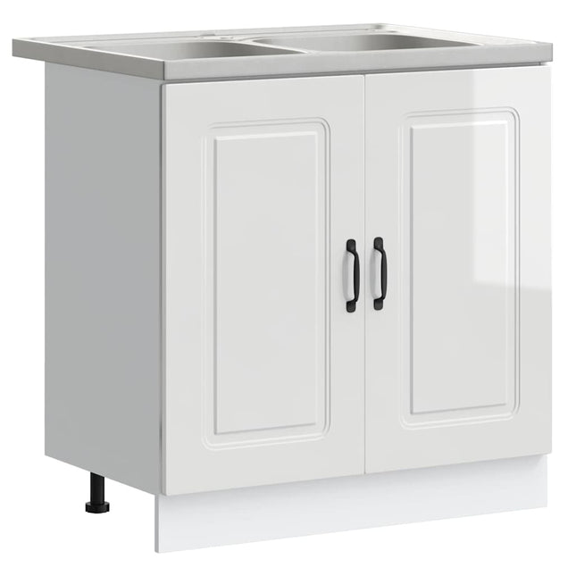 Køkkenskab Kalmar Glansfuld hvid 80 x 46 x 81,5 cm