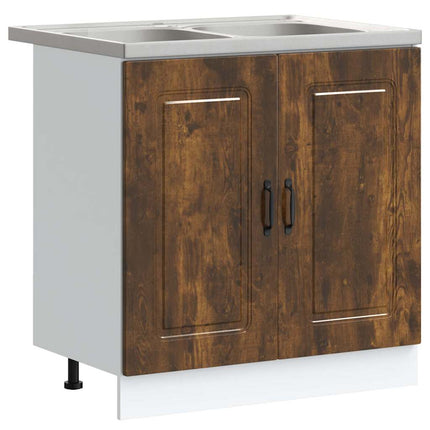 Køkkenskab Kalmar 2 pcs Brun 80 x 46 x 81.5 cm Konstrueret træ