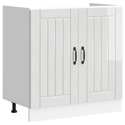 Vaskeskabsbase Lucca 2 pcs Høj gloss hvid Konstrueret træ