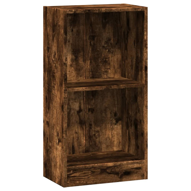 bogreol 40x24x76 cm konstrueret træ røget egetræsfarve
