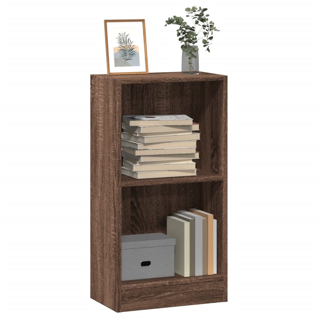 bogreol 40x24x76 cm konstrueret træ brun egetræsfarve billede