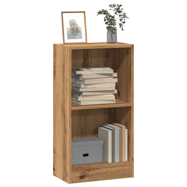 bogreol 40x24x76 cm konstrueret træ egetræsfarve