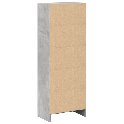 bogreol 40x24x109 cm konstrueret træ betongrå
