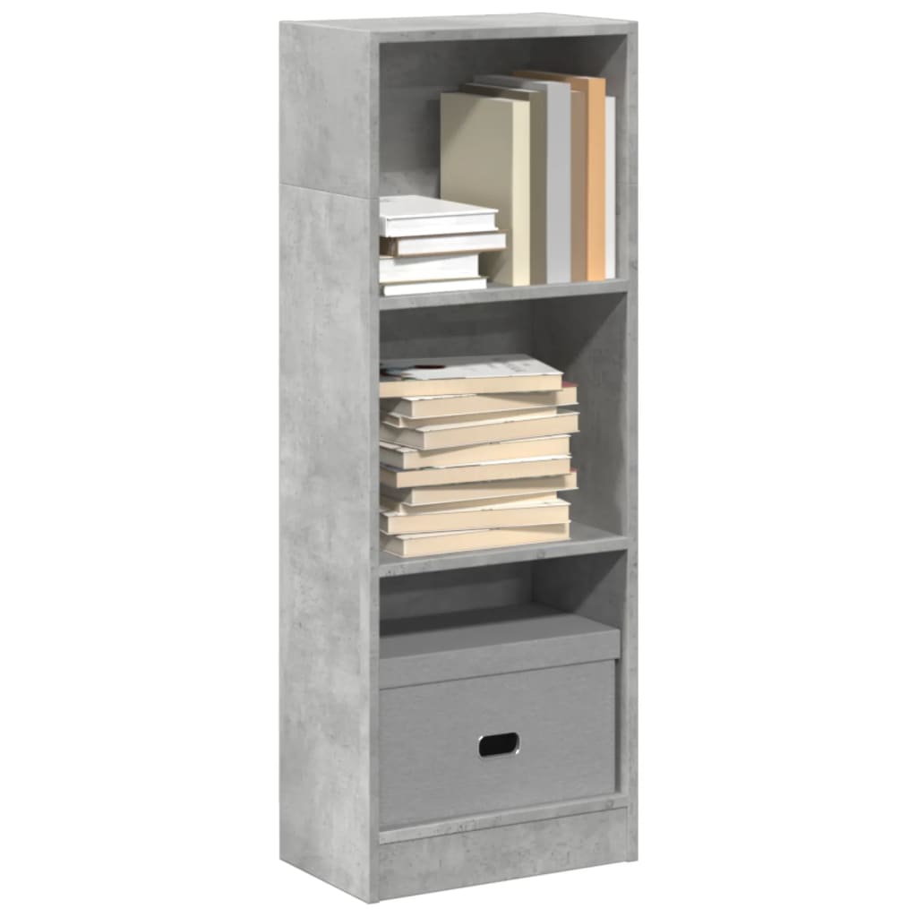 Bogreol 60X24X Konstrueret Træ Hvid Betongrå - 40 cm / 109 cm