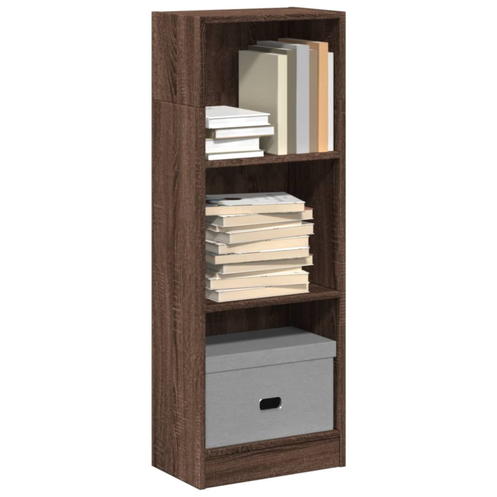 bogreol 40x24x109 cm konstrueret træ brun egetræsfarve billede