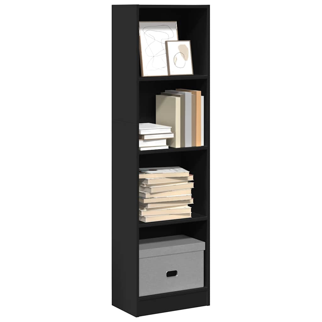 bogreol 40x24x143 cm konstrueret træ sort billede