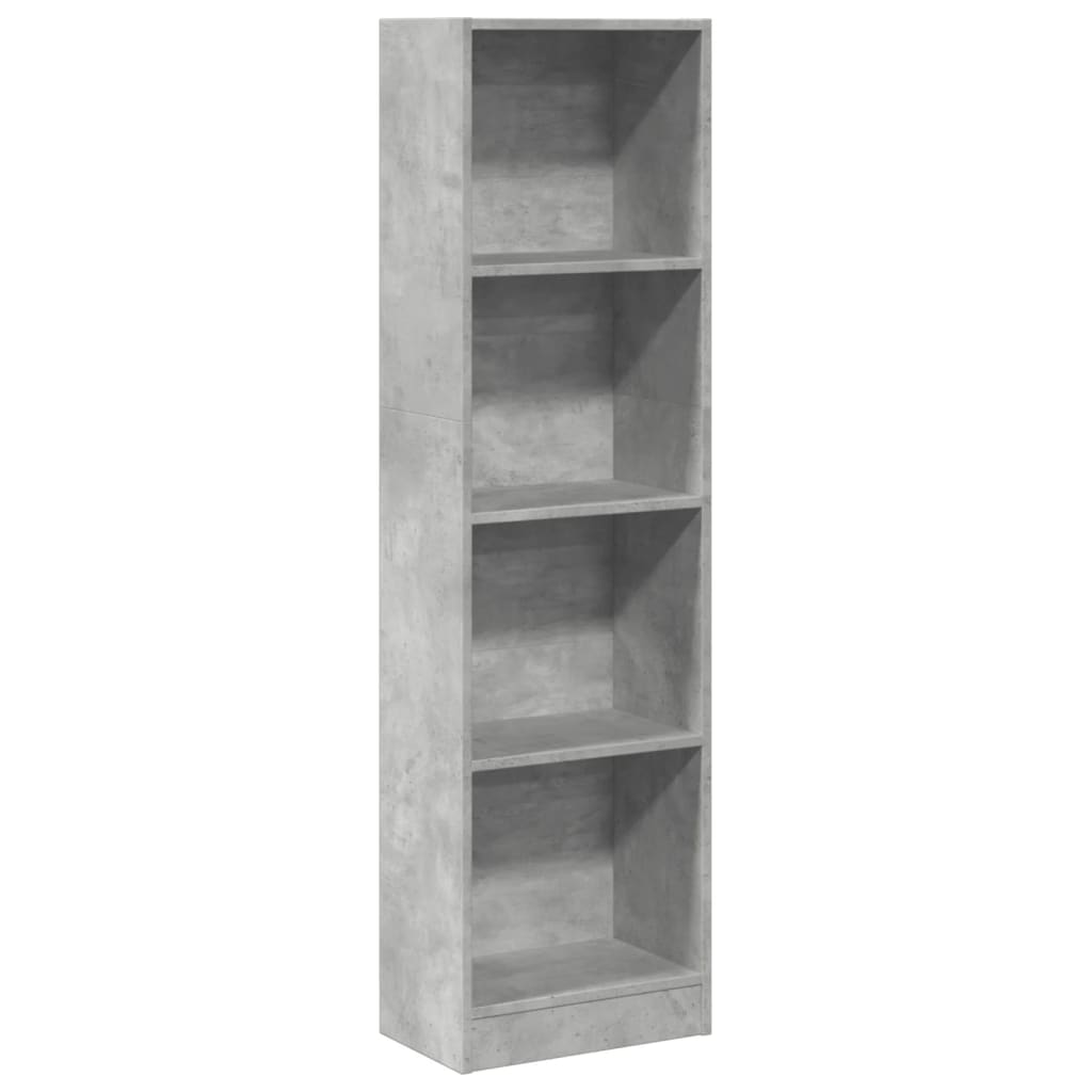 bogreol 40x24x143 cm konstrueret træ betongrå billede