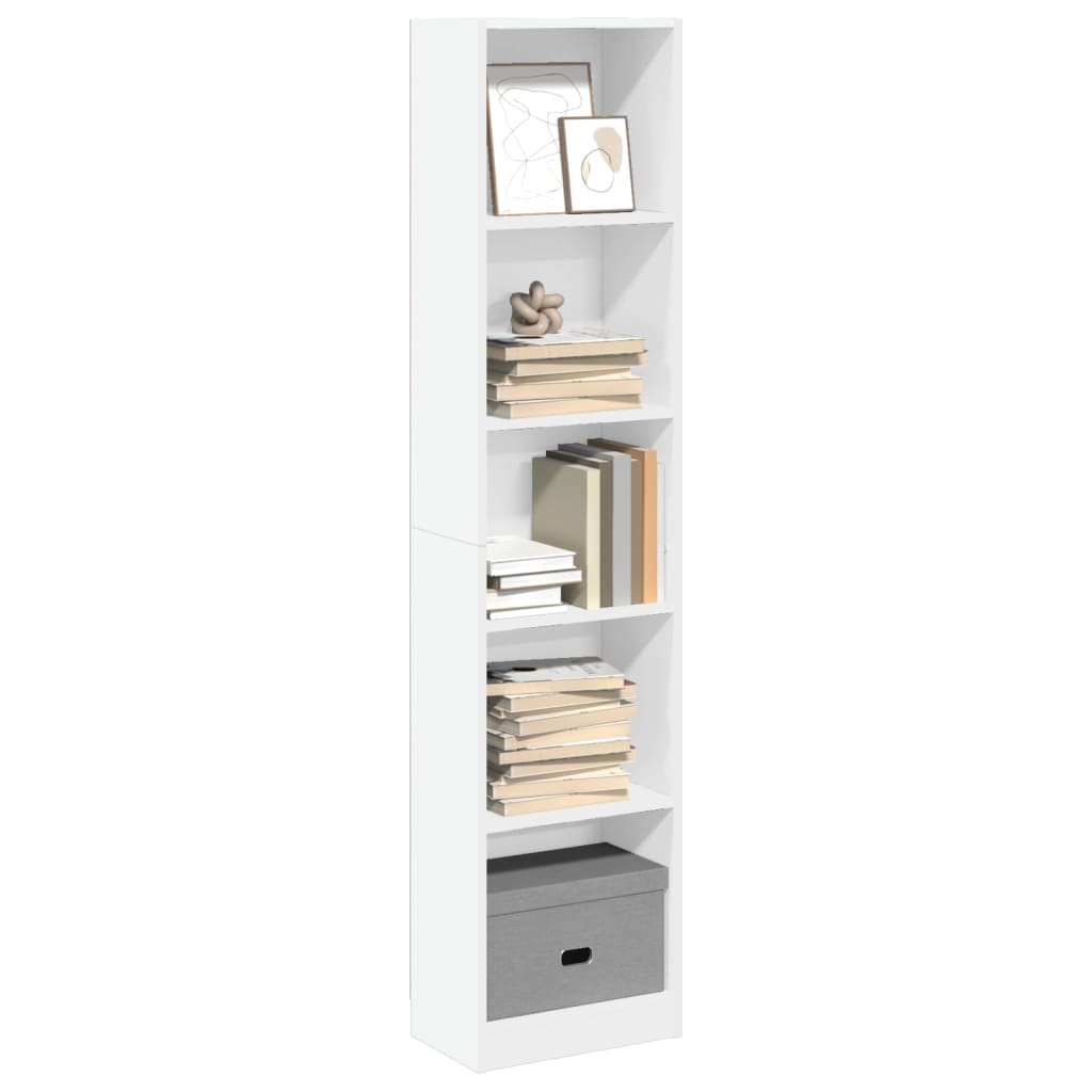 bogreol 40x24x176 cm konstrueret træ hvid billede