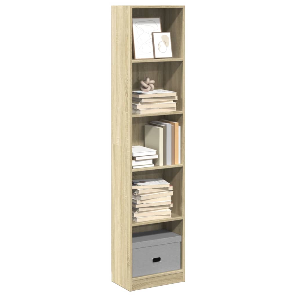 bogreol 40x24x176 cm konstrueret træ sonoma-eg billede