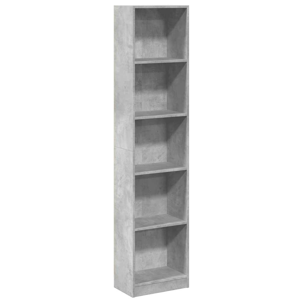 bogreol 40x24x176 cm konstrueret træ betongrå billede