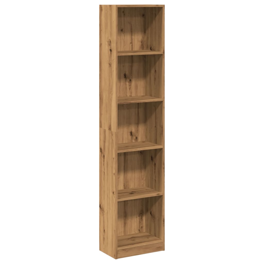bogreol kunstnerisk eg 40x24x176 cm konstrueret træ billede