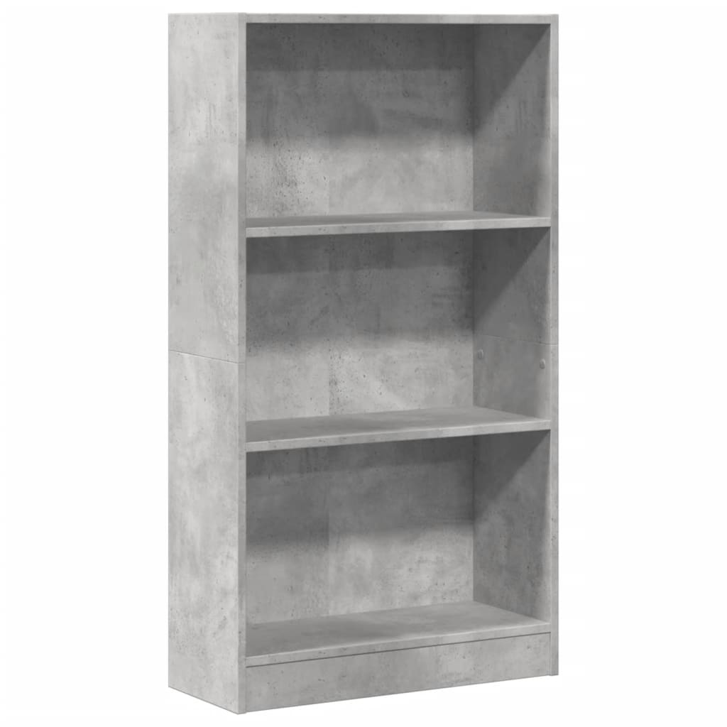 bogreol 60x24x109 cm konstrueret træ betongrå billede