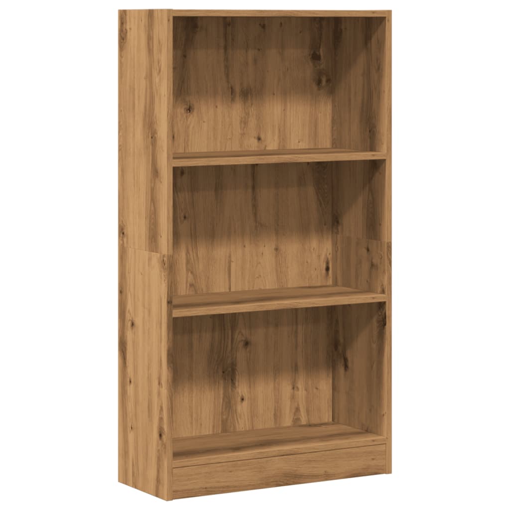 bogreol 60x24x109 cm konstrueret træ egetræsfarve billede