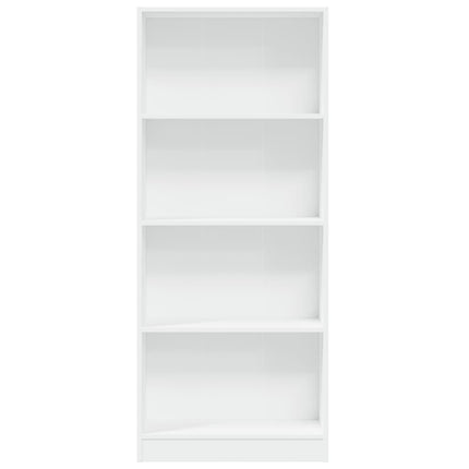 bogreol 60x24x143 cm konstrueret træ hvid