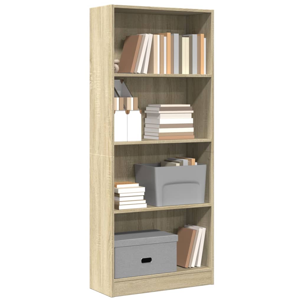 bogreol 60x24x143 cm konstrueret træ sonoma-eg billede