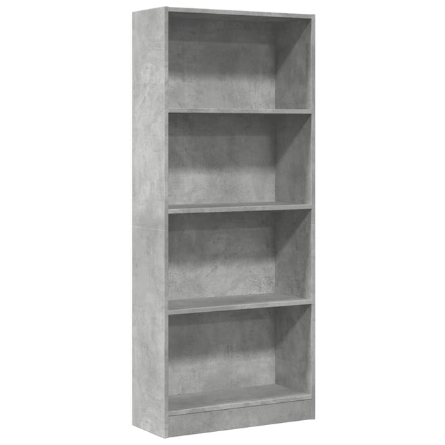 bogreol 60x24x143 cm konstrueret træ betongrå