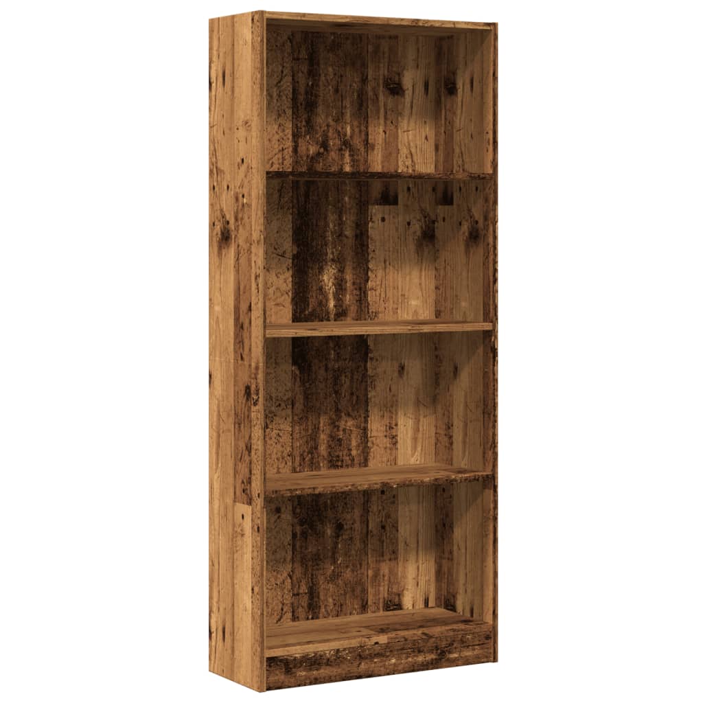 bogreol 60x24x143 cm konstrueret træ antikt træ billede