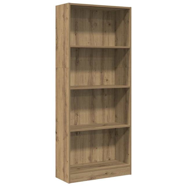 bogreol 60x24x143 cm konstrueret træ egetræsfarve