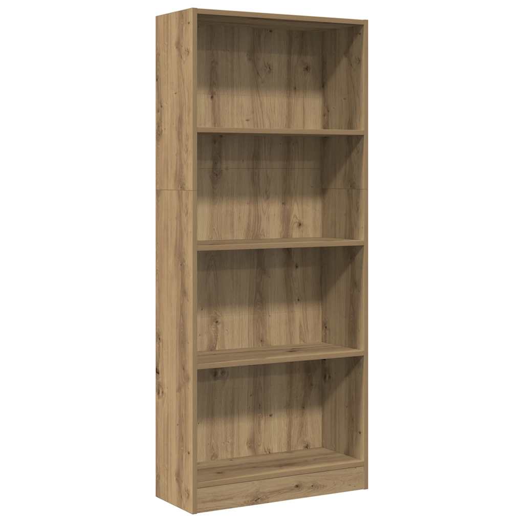 bogreol 60x24x143 cm konstrueret træ egetræsfarve billede