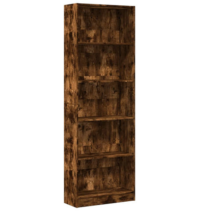 bogreol 60x24x176 cm konstrueret træ røget egetræsfarve