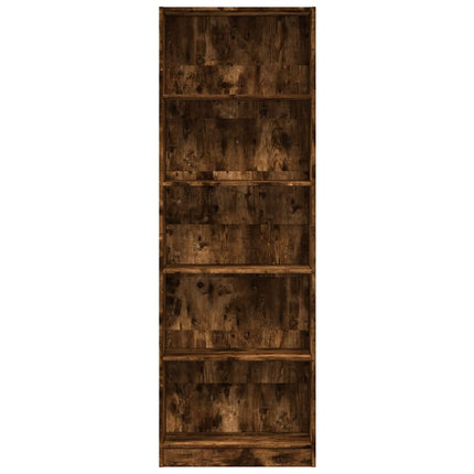 bogreol 60x24x176 cm konstrueret træ røget egetræsfarve