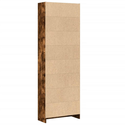 bogreol 60x24x176 cm konstrueret træ røget egetræsfarve