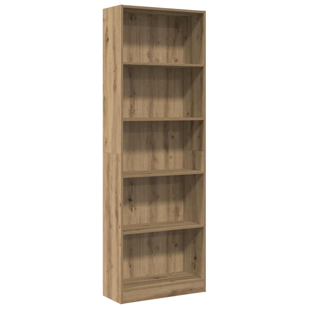 bogreol kunstnerisk eg 60x24x176 cm konstrueret træ billede