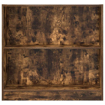 bogreol 80x24x76 cm konstrueret træ røget egetræsfarve