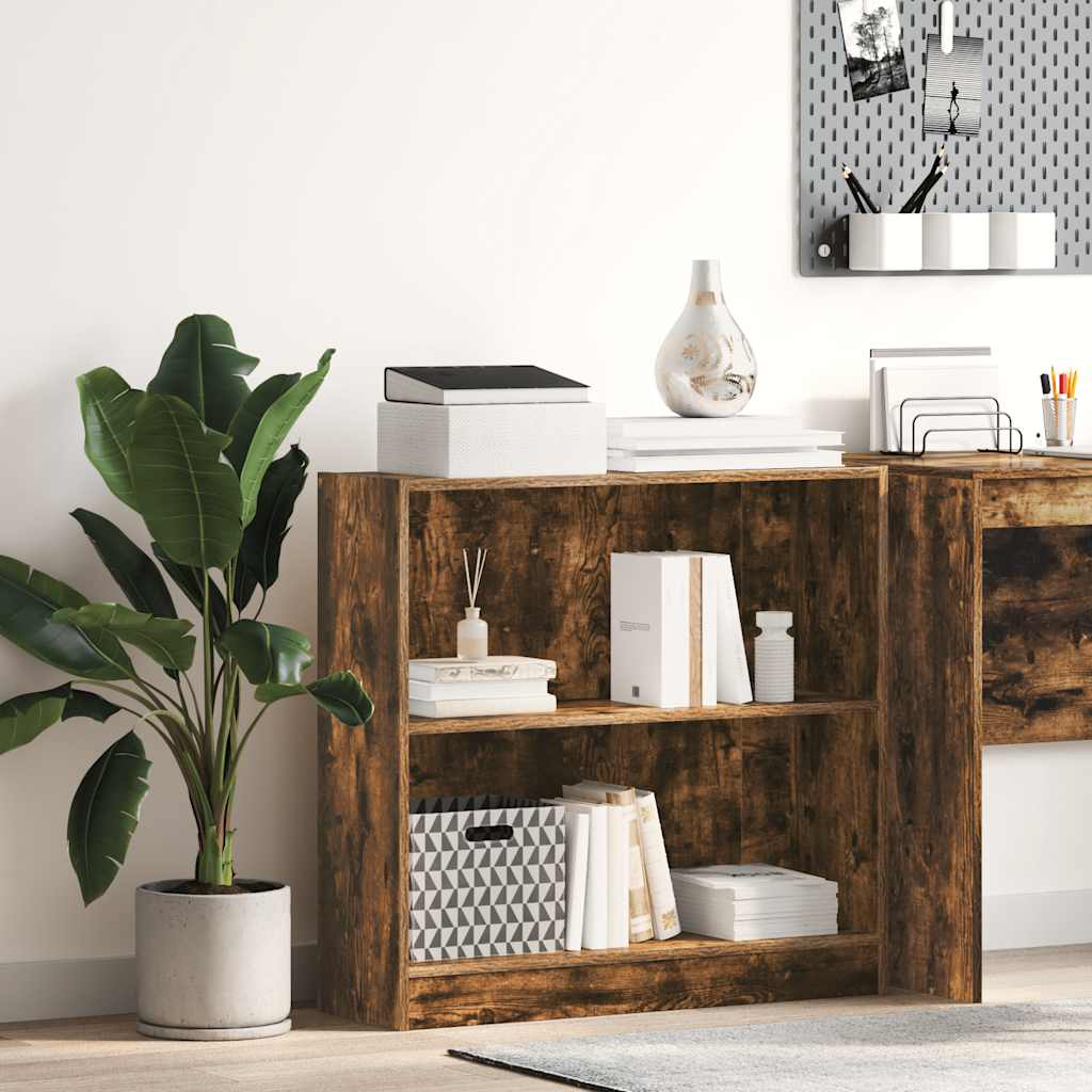 Bogreol 60X24X Konstrueret Træ Sonoma-Egetræsfarve Røget Eg - 80 cm / 76 cm
