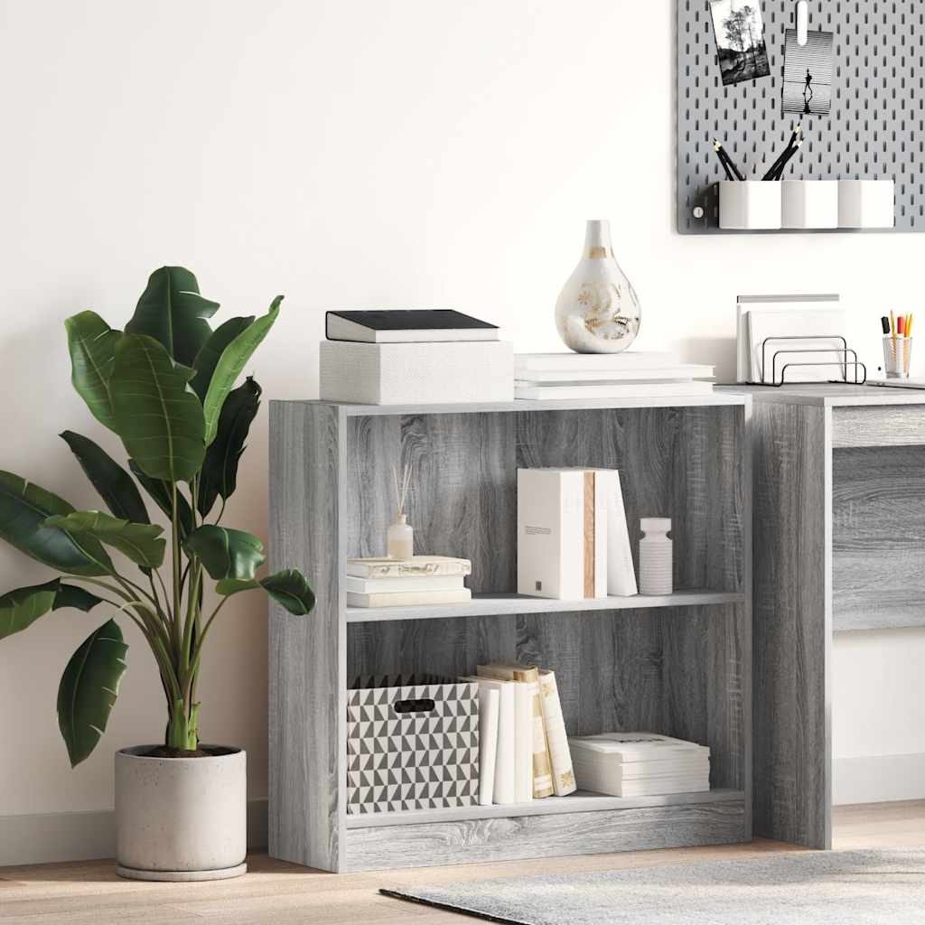 bogreol 80x24x76 cm konstrueret træ grå sonoma-eg billede