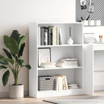 bogreol 80x24x109 cm konstrueret træ hvid