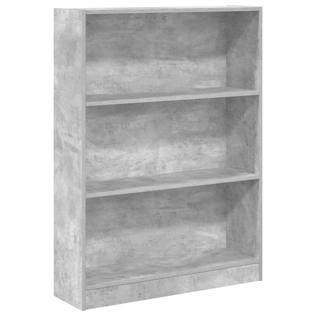 bogreol 80x24x109 cm konstrueret træ betongrå billede