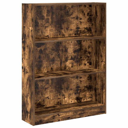 bogreol 80x24x109 cm konstrueret træ røget egetræsfarve