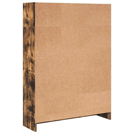 bogreol 80x24x109 cm konstrueret træ røget egetræsfarve