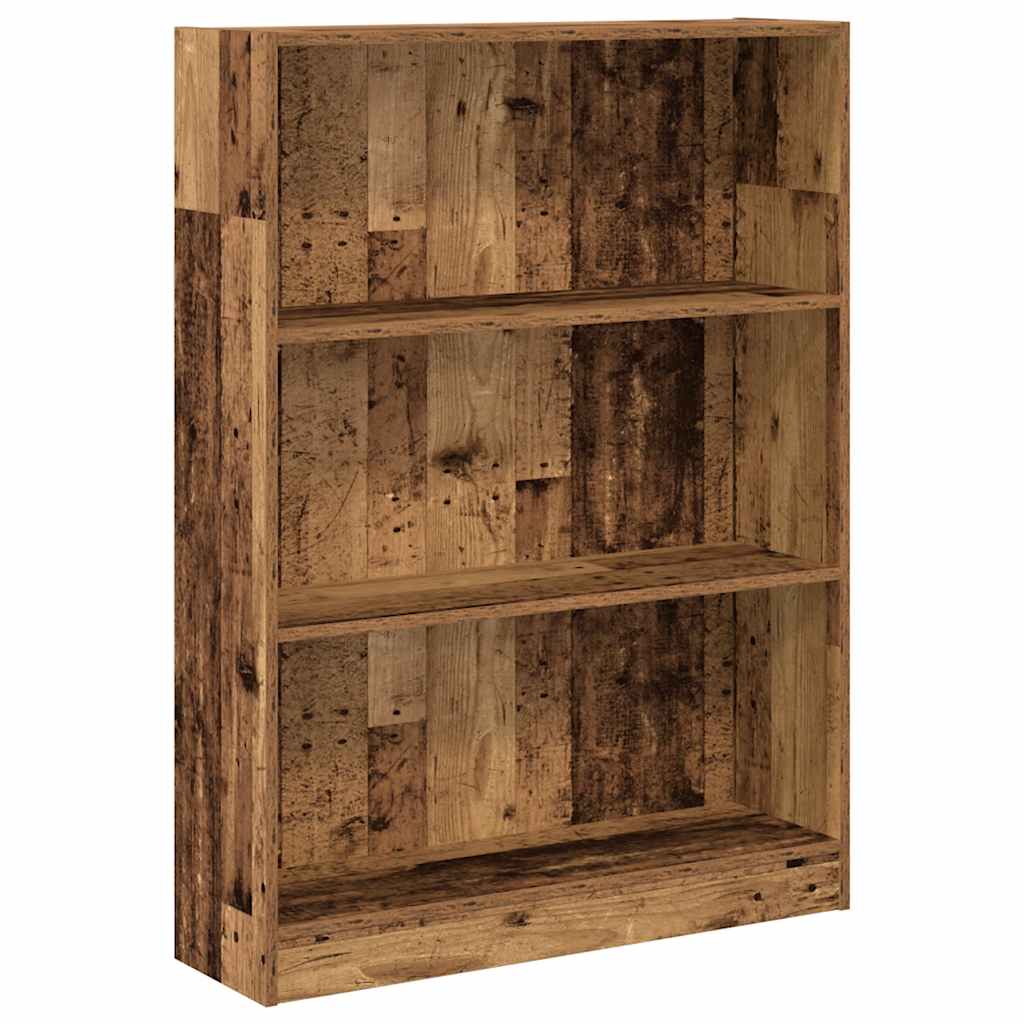 bogreol 80x24x109 cm konstrueret træ antikt træ billede