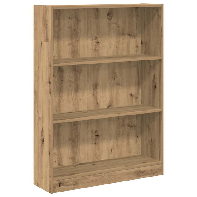 bogreol 80x24x109 cm konstrueret træ egetræsfarve