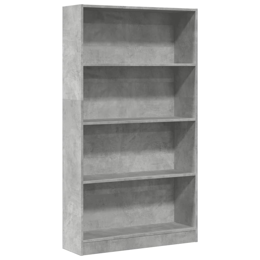 bogreol 80x24x143 cm konstrueret træ betongrå billede