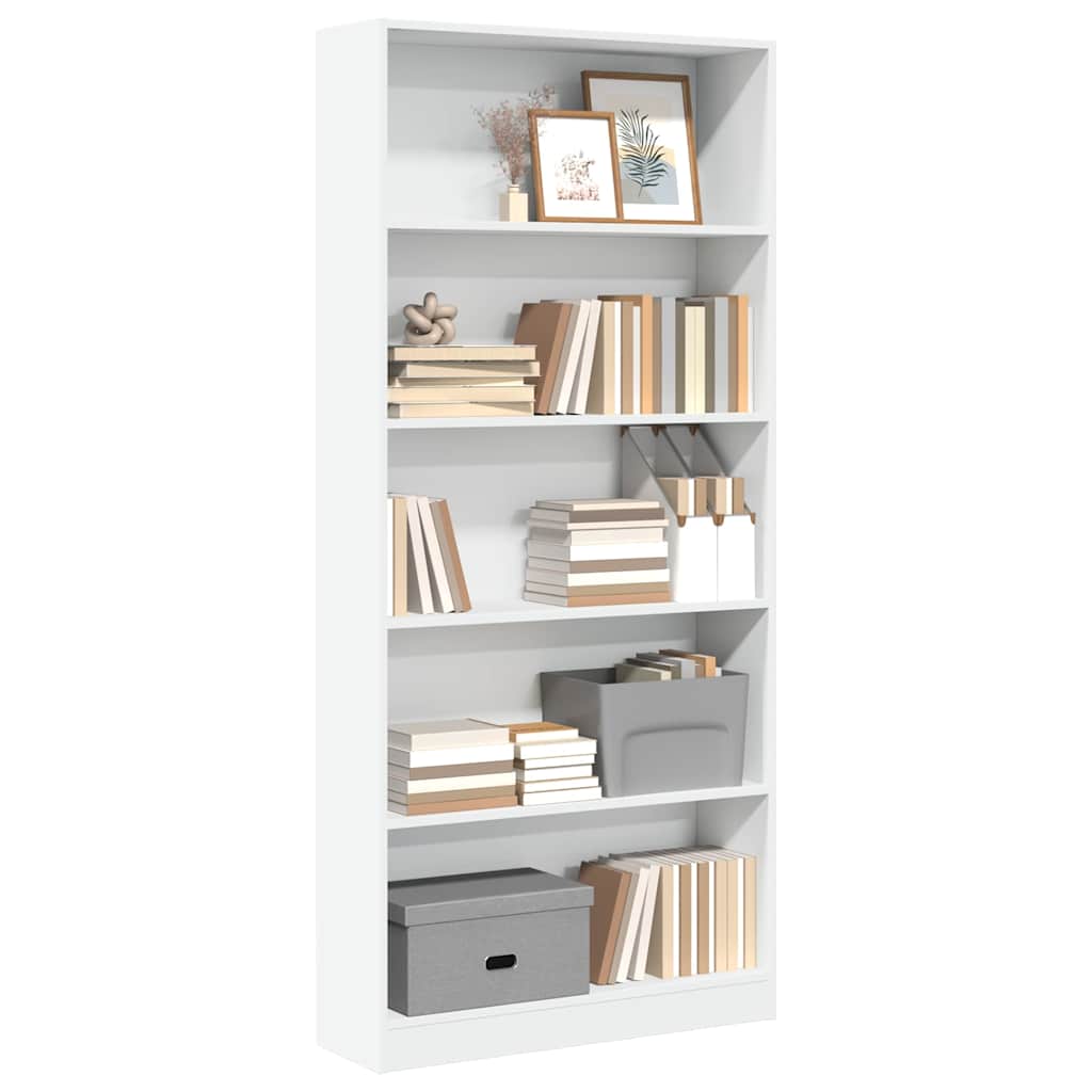 Bogreol 60X24X Konstrueret Træ Hvid - 80 cm / 176 cm / Hvid