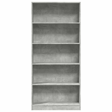 bogreol 80x24x176 cm konstrueret træ betongrå