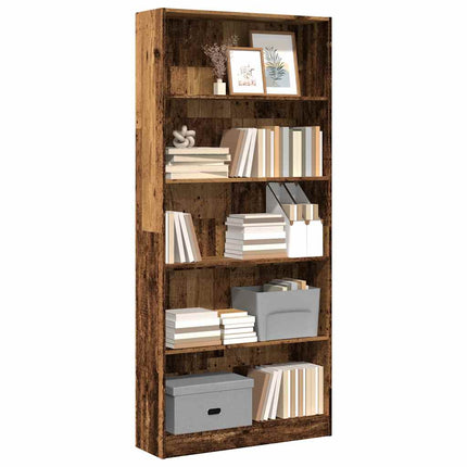 bogreol 80x24x176 cm konstrueret træ antikt træ