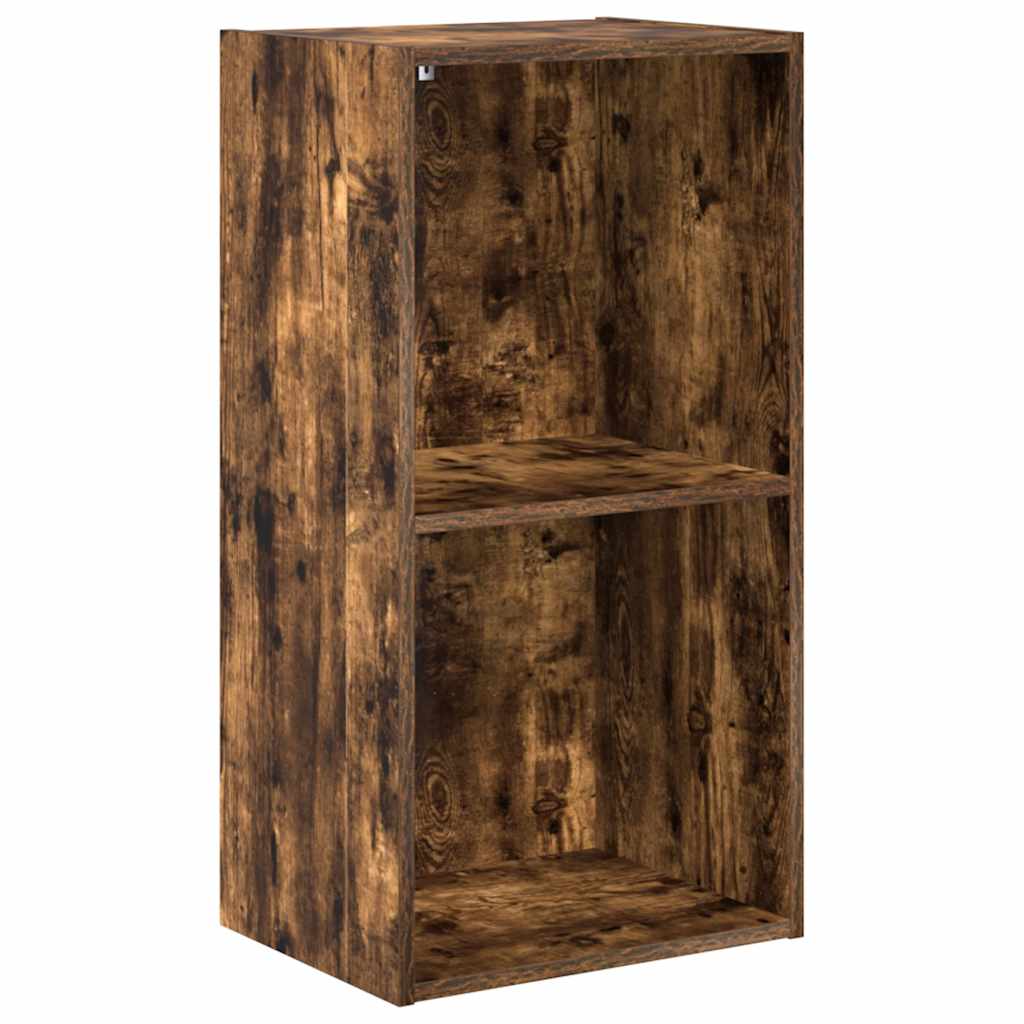 bogreol 40x30x77 cm konstrueret træ røget egetræsfarve billede