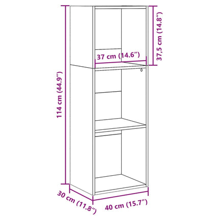 bogreol 40x30x114 cm konstrueret træ sonoma-eg