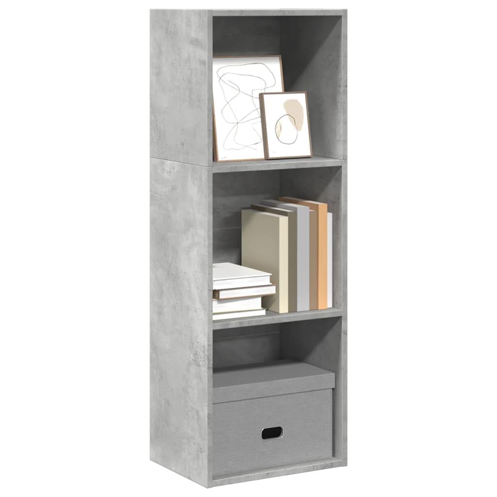 bogreol 40x30x114 cm konstrueret træ betongrå billede