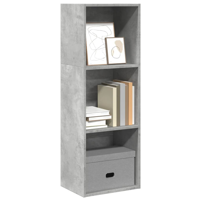 bogreol 40x30x114 cm konstrueret træ betongrå