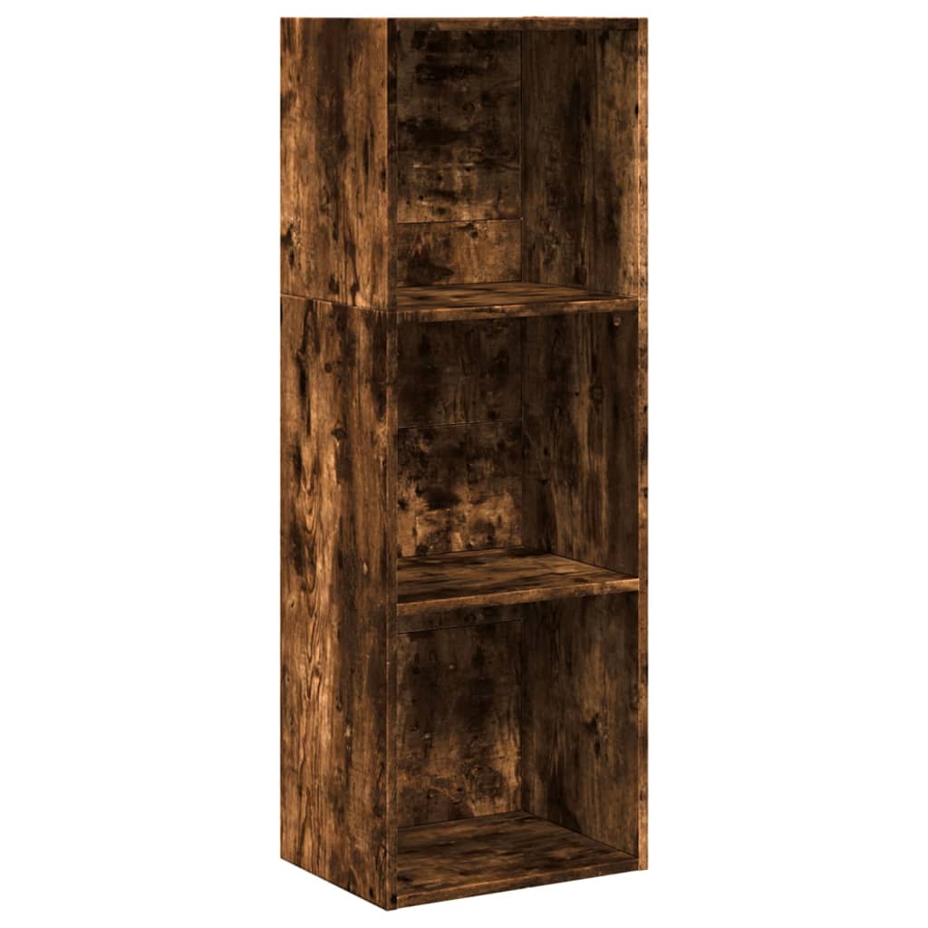 bogreol 40x30x114 cm konstrueret træ røget egetræsfarve billede